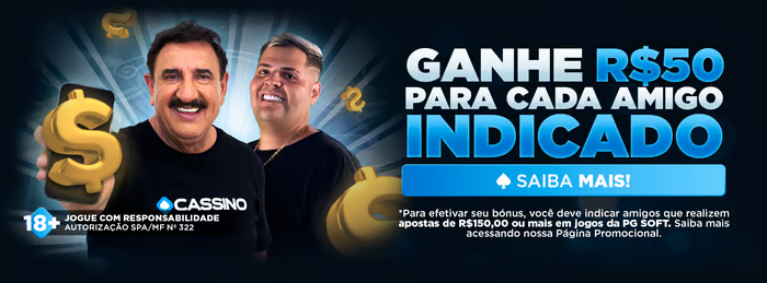 Ganhe R$50 para cada amigo indicado