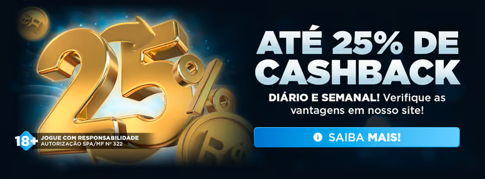 Até 25% de cashback